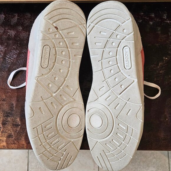 Lacoste Men's Fashion Sneakers, Salmon/Gray, Sz 12 - Picture 7 of 16